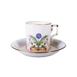 Moscow River Metallic Coffee Cup and Saucer, Heraldic Shape
