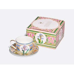 Delicate Iris Cup and Saucer, Solo 2 Shape, 300 ml, Gift Set
