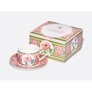 Wonderful Peony Cup and Saucer, Solo 2 Shape, 300 ml, Gift Set