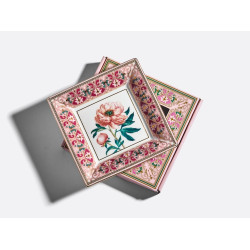 Wonderful Peony Trinket Box, Square Shape, Gift Set