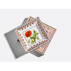 Oriental Poppy Trinket Box, Square Shape, Gift Set