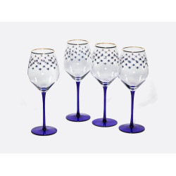 Cobalt Net Wine Glasses, Set of 4
