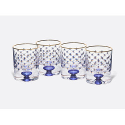 Cobalt Net Whisky Glasses, 220 ml, Set of 4