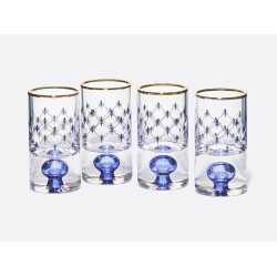 Cobalt Net Vodka Glasses, Set of 4