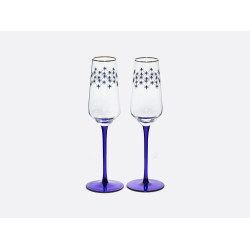 Cobalt Net Champagne Glasses, 200 ml, Set of 2