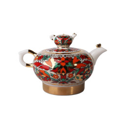 Red Cockerel Teapot, Family Shape
