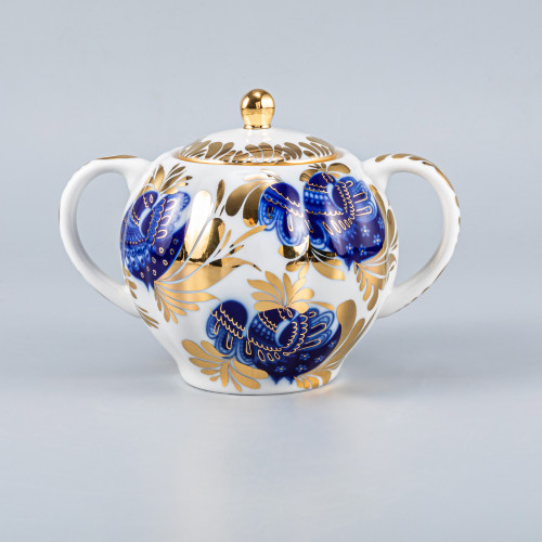 Golden Garden Sugar Bowl, Tulip Shape