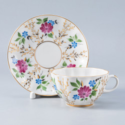 Golden Grass Tea Cup and Saucer, Tulip Shape