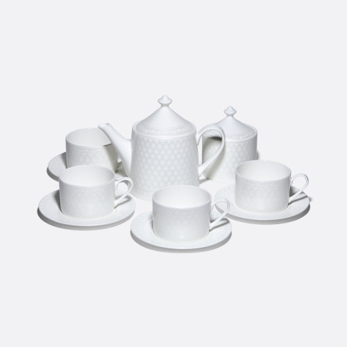 Pearl Net Tea Set, Idyll Shape, for 4, 10 pieces, Gift Set