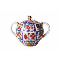 Russian Lubok Sugar Bowl, Tulip Shape