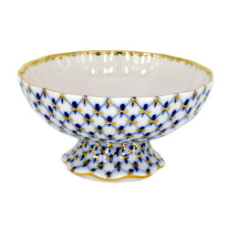 Cobalt Net Candy Dish, Tulip Shape