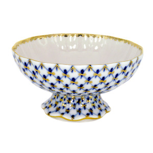 Cobalt Net Candy Dish, Tulip Shape
