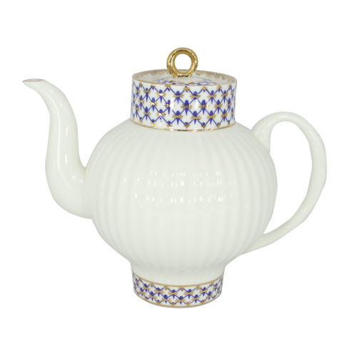 Cobalt Net Teapot, Wave Shape Cobalt Net Teapot, Wave Shape