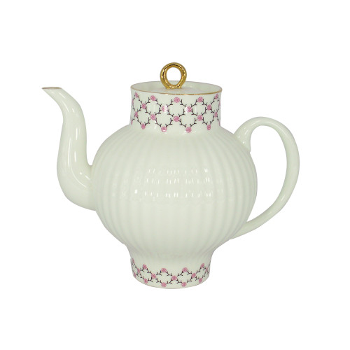 Pink Net Teapot, Wave Shape Pink Net Teapot, Wave Shape