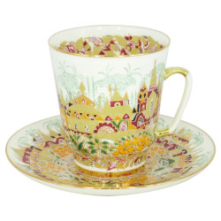 Golden Spring Cup and Saucer, May Shape