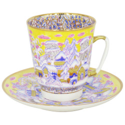 Frosty Evening Cup and Saucer, May Shape