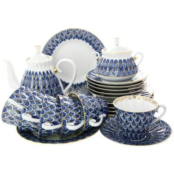 Forget-Me-Not Tea Set, Radial Shape, for 6, 20 pieces