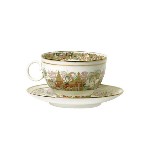 Landscape Frieze Cup and Saucer, Apple Shape