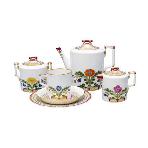 Moscow River Metallic Tea Set, Heraldic Shape, for 6, 20 pieces