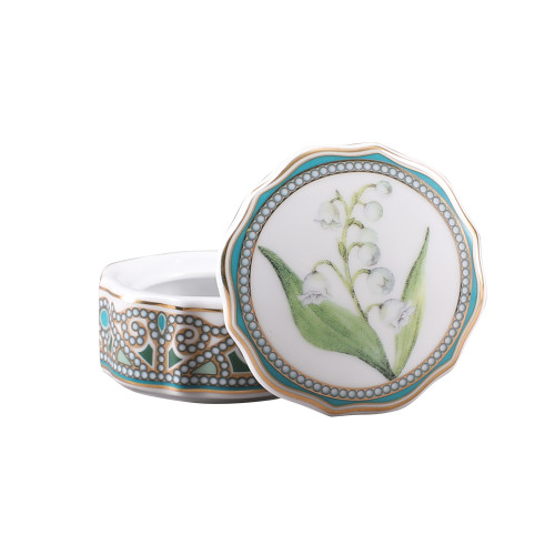 Lily of the Valley Jewellery Box, Round Shape, Gift Set