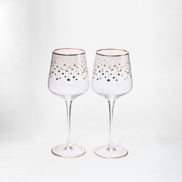 Azur Gold Wine Glasses, 430 ml, Set of 2