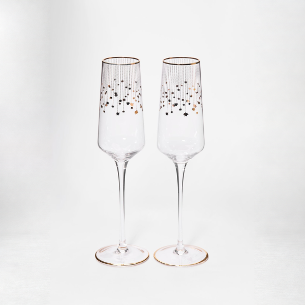 Azur Gold Champagne Glasses, 230 ml, Set of 2