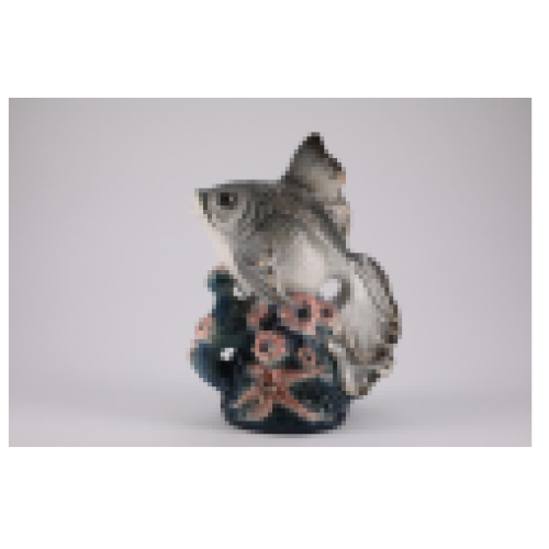 Large Goldfish Figurine, Grey