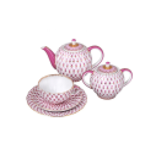 Net Blues 2 Tea Set, Tulip Shape, for 6, 20 pieces