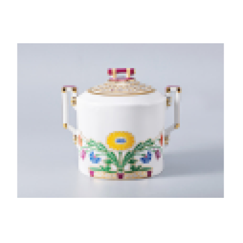 Moscow River Metallic Sugar Bowl, Heraldic Shape