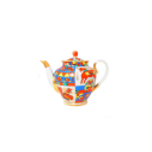 Folk Pattern Large Teapot, Spring Shape