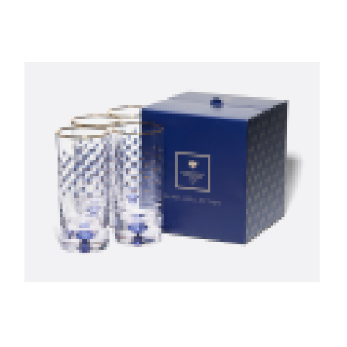 Cobalt Net Tall Glasses, 300 ml, Set of 4
