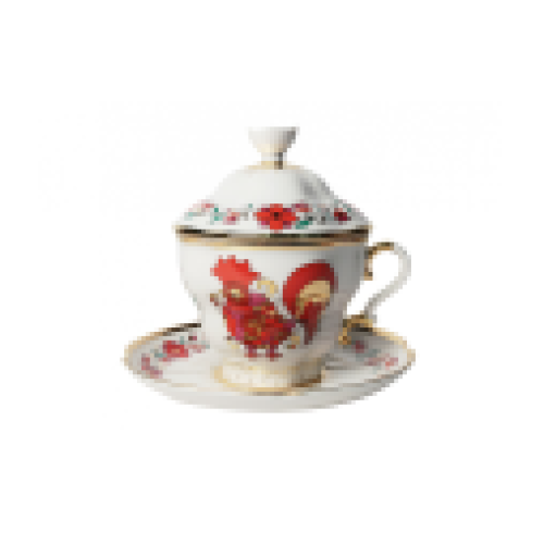 Souvenir Lidded Cup and Saucer, Tea Gift 2 Shape
