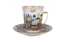 Old Time Architecture Cup and Saucer, May Shape