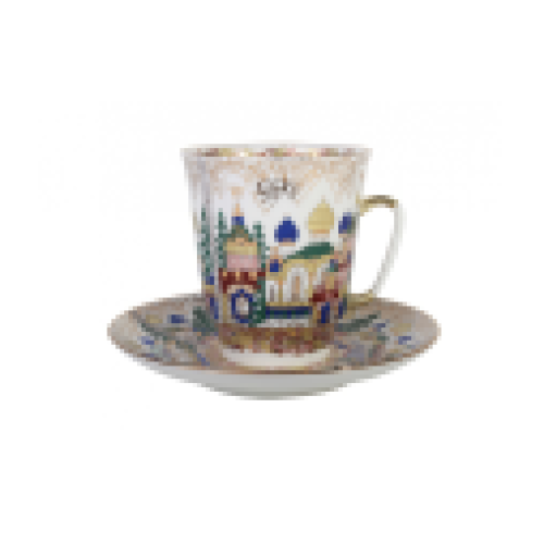 Old Time Architecture Cup and Saucer, May Shape