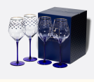 Cobalt Net Wine Glasses, Set of 4
