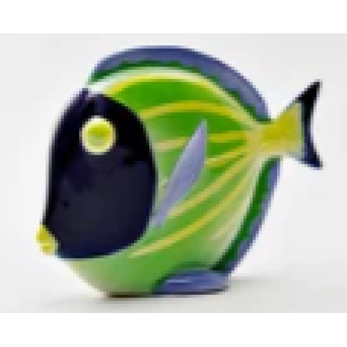 Medium Discus Fish Figurine, Yellow Striped Medium Discus Fish Figurine, Yellow Striped