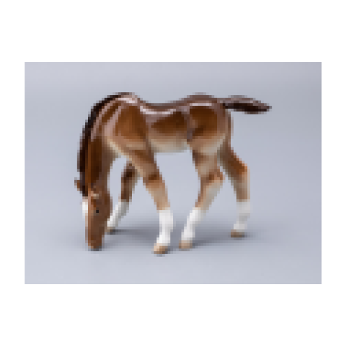 Grazing Foal Figurine, Bay