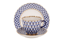 Cobalt Net 3-Piece Coffee Set, Tulip Shape