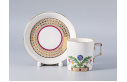 Moscow River Metallic Tea Cup and Saucer, Heraldic Shape