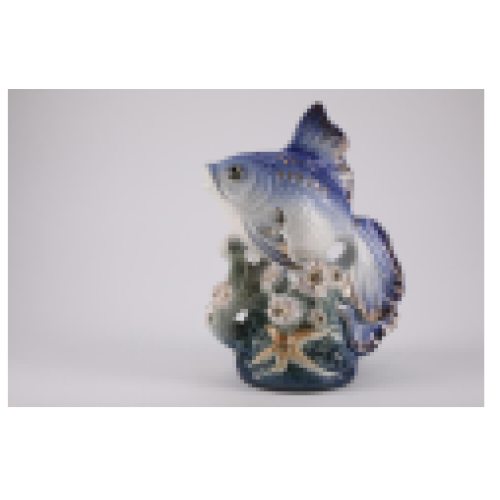 Large Goldfish Figurine, Cobalt