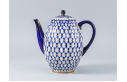 Cobalt Net Coffee Pot, Tulip Shape