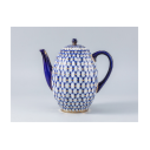 Cobalt Net Coffee Pot, Tulip Shape