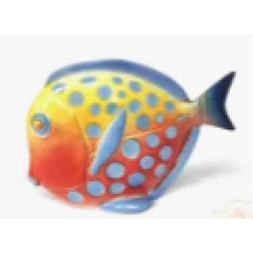 Medium Discus Fish Figurine, Yellow Spotted Medium Discus Fish Figurine, Yellow Spotted