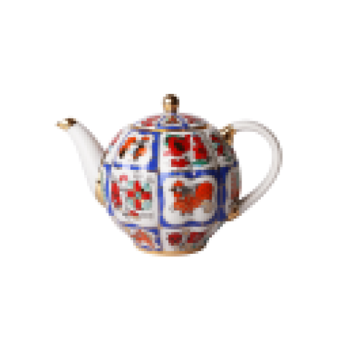 Russian Lubok Teapot, Tulip Shape