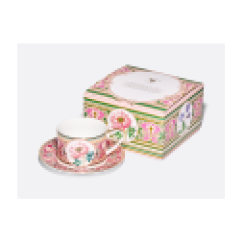 Wonderful Peony Cup and Saucer, Solo 2 Shape, 300 ml, Gift Set