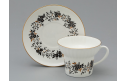 November Twigs with Edging Tea Cup and Saucer, Wave Shape