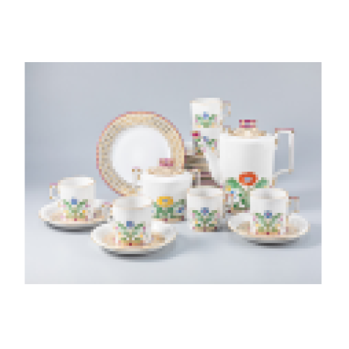 Moscow River Metallic Coffee Set 2, Heraldic Shape, for 6, 20 pieces
