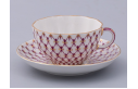 Net Blues 2 Tea Cup and Saucer, Tulip Shape