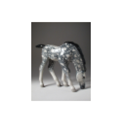 Grazing Foal Figurine, Dapple Grey