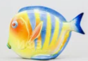 Medium Discus Fish Figurine, Yellow Radiant